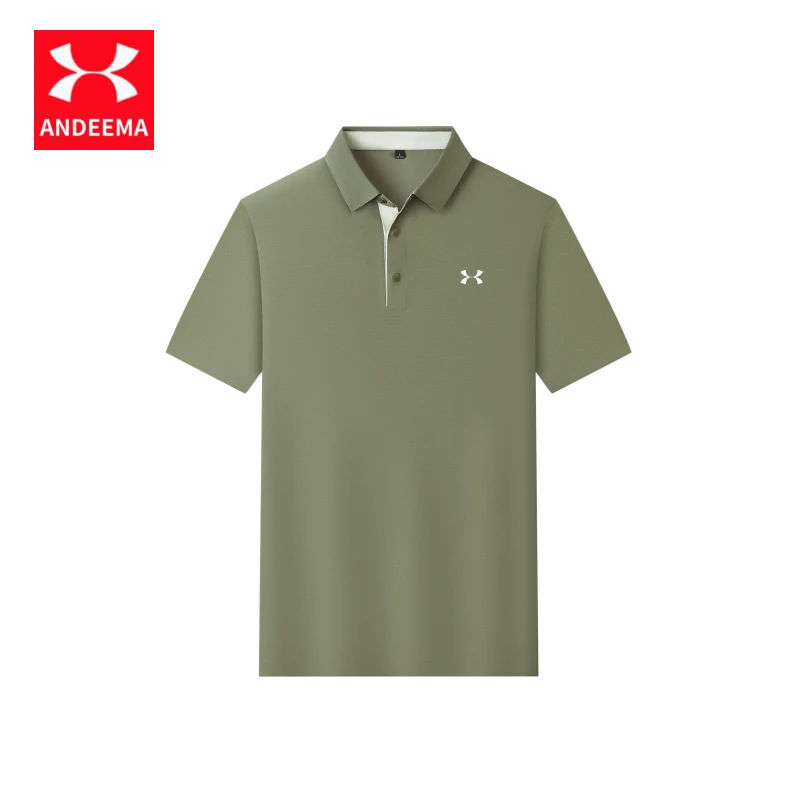 ANDEEMA【新店福利】男常规夏季短袖Polo衫灰色polo衫纯色男士运动