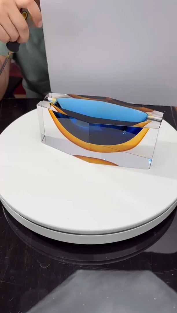 摆件CS0104033穆拉诺钴蓝金色雪茄缸