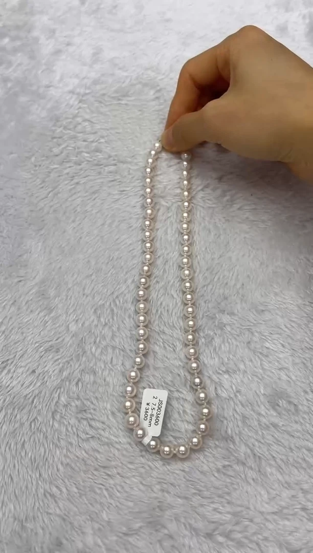 海水珍珠银S925镶嵌项链AK7.5-8mm