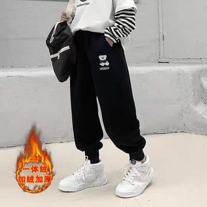 【热卖推荐】儿童春秋运动裤男女童休闲新款卫裤中大童宽松加绒裤