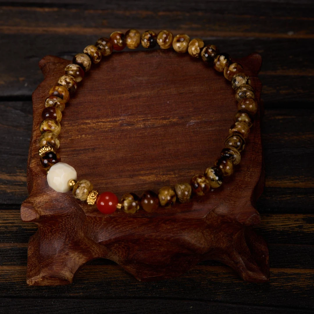 如苑珠宝S925银抚顺花珀手串多样性发货