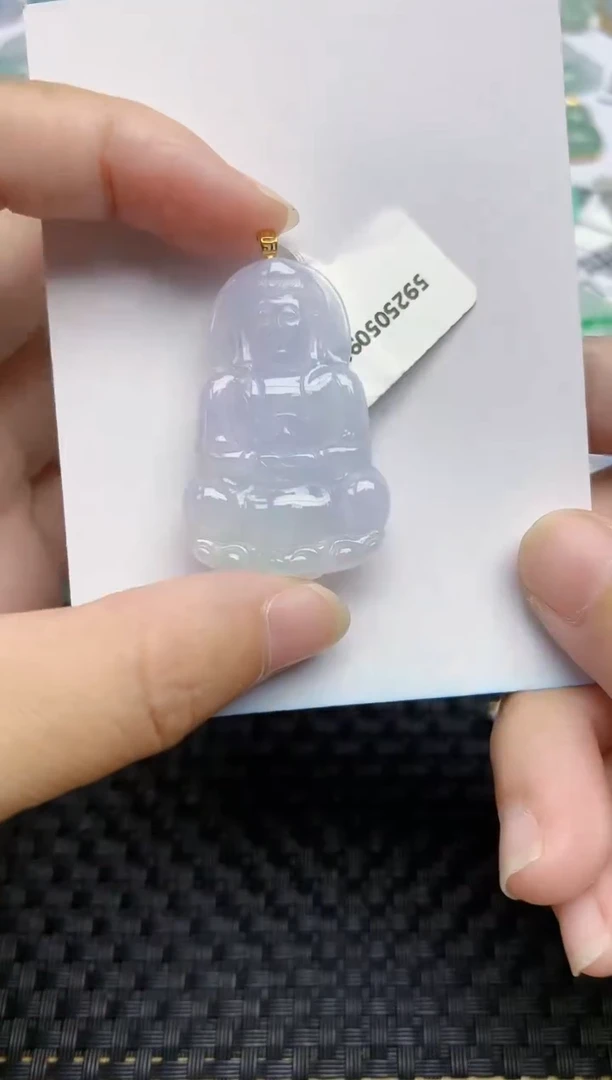 翡翠18K金镶嵌颈饰天然翡翠A货