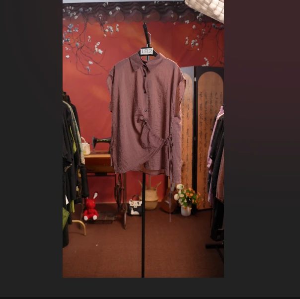 【182】新款大码女装T恤女设计感不规则新款时尚小衫收腰系带