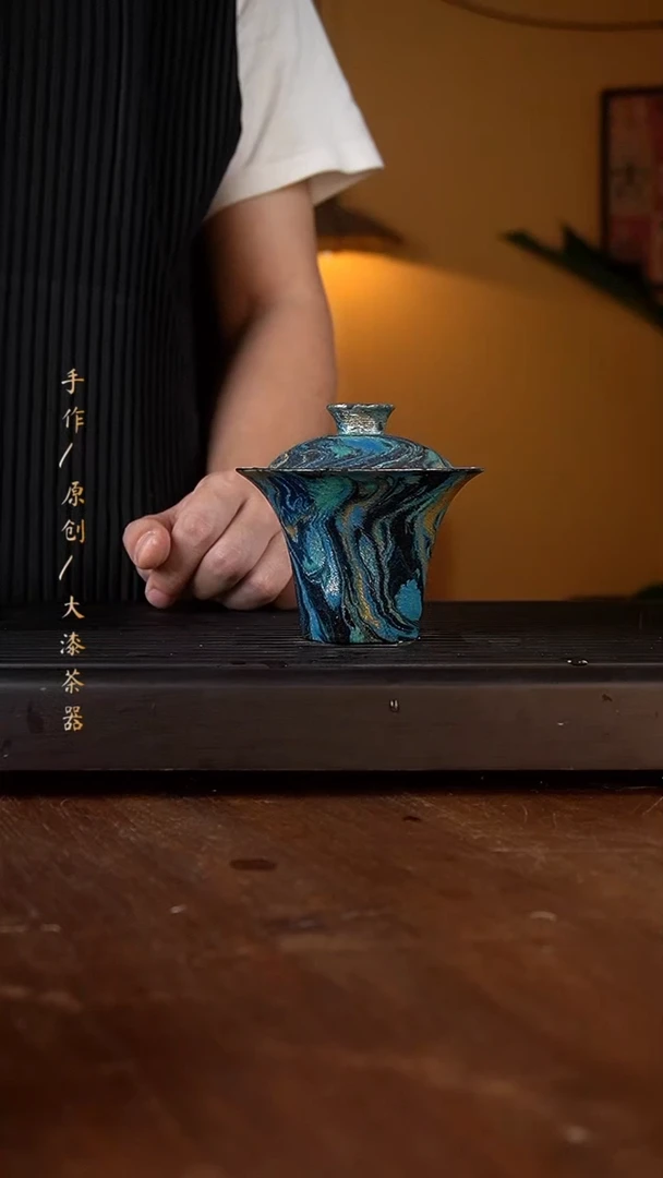 大漆盖碗320小康茶器