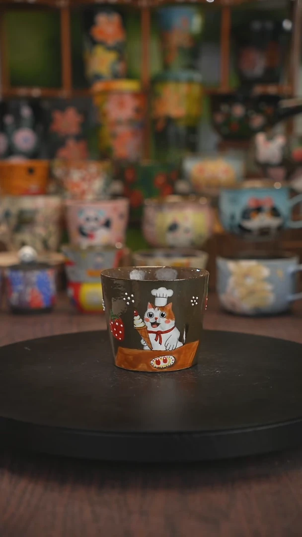 紫砂油画手绘釉下彩