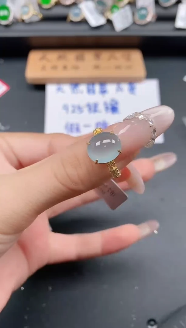 银S925镶嵌戒指翡翠111111