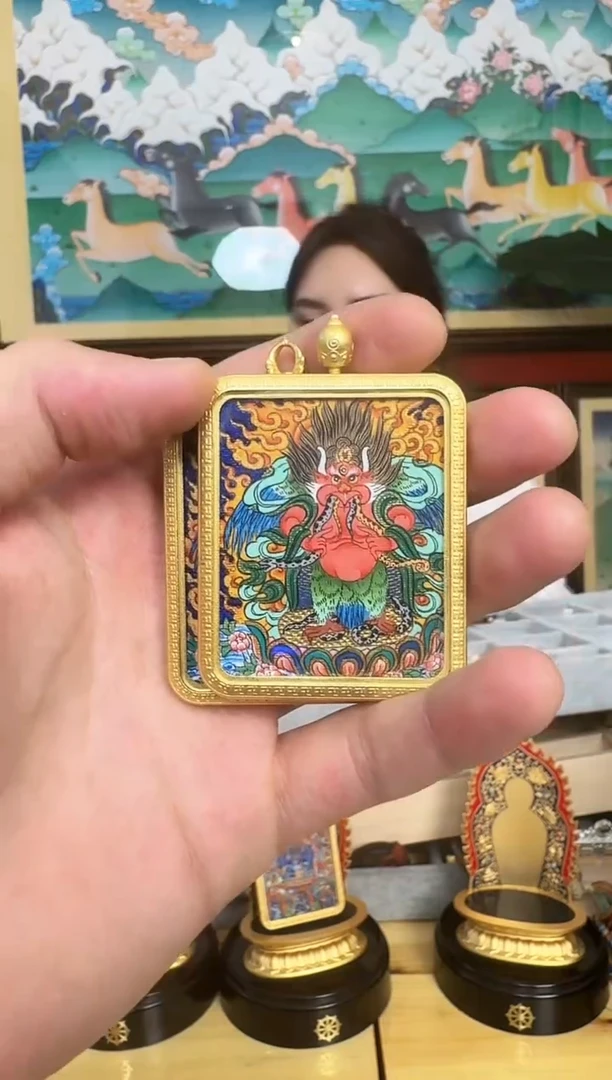 吊坠大鹏-热贡纯手绘周毛