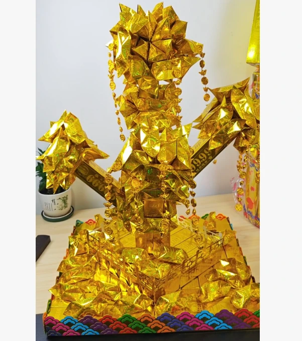 盛安摇钱树材料包背胶创意DIY装饰贴纸