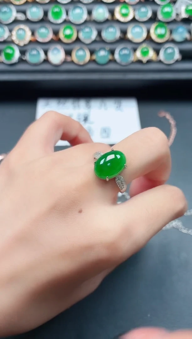 翡翠戒指银S925镶嵌11111111
