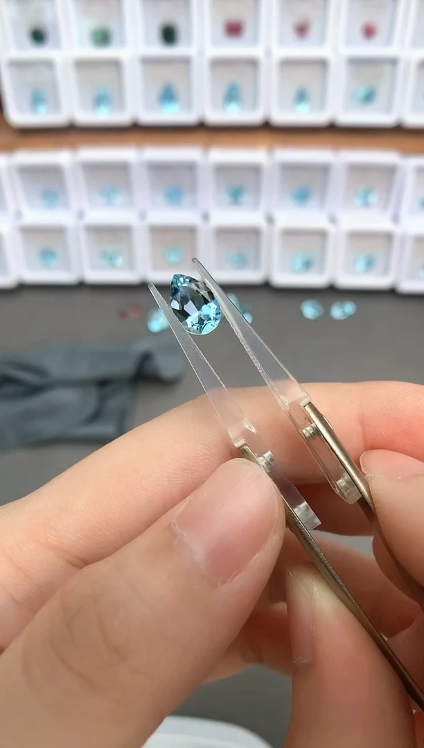 未镶嵌裸石定制海蓝宝石1.34ct 圣玛 02048