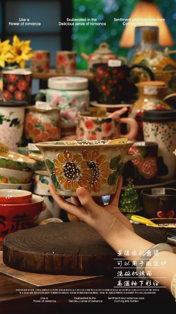 陶瓷景德镇高温釉下彩手工手绘款式@A0367@