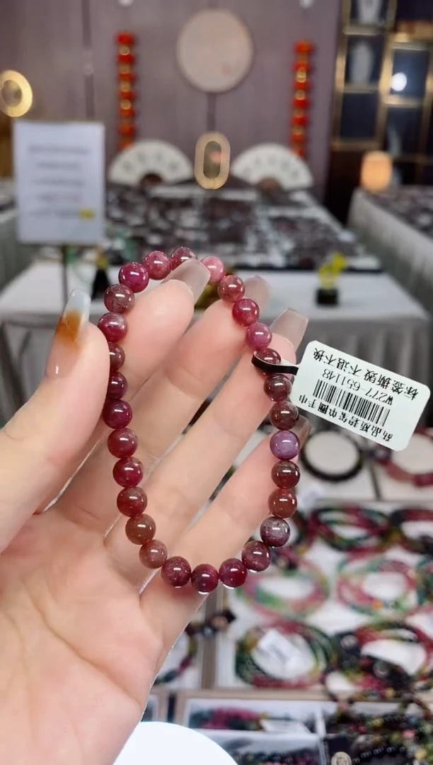 老矿碧玺单圈手串6mm+未镶嵌碧玺dan多样性发货一条