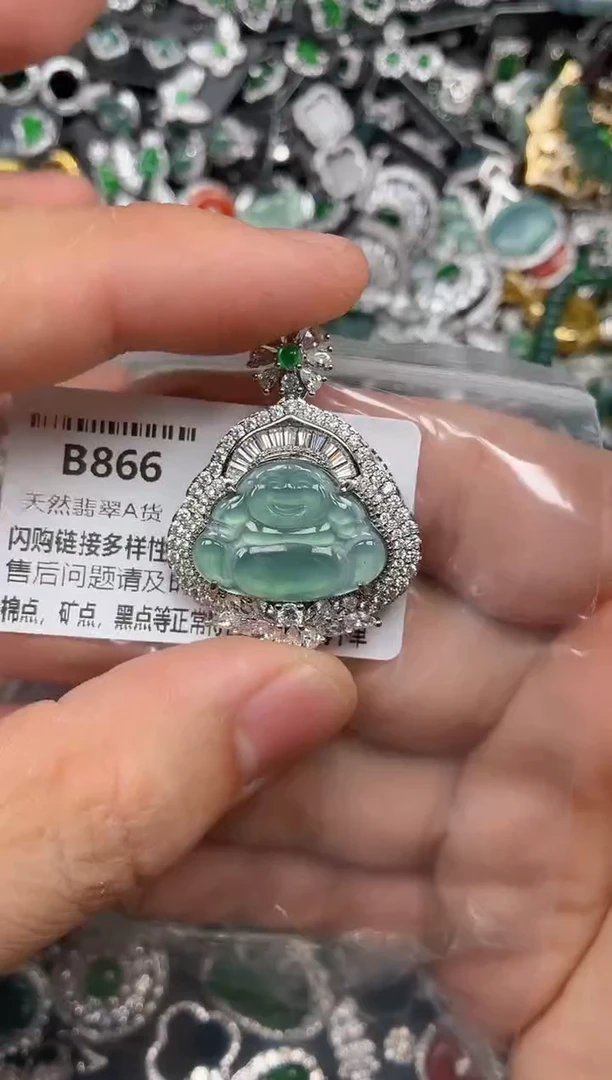 翡翠未镶嵌颈饰B866吊坠