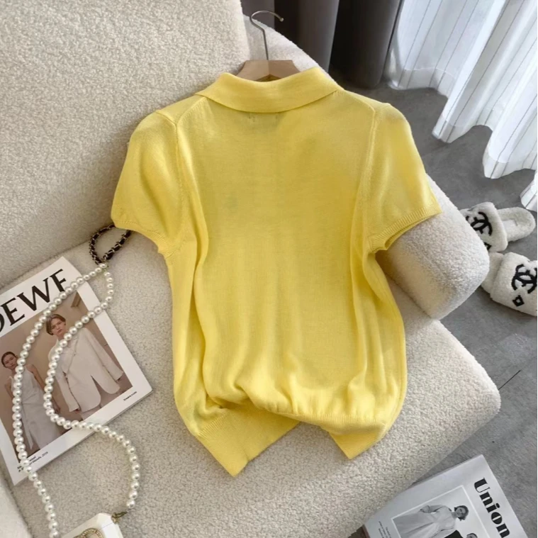 镇店之宝~小马早春修身版山羊绒针织Polo衫短袖