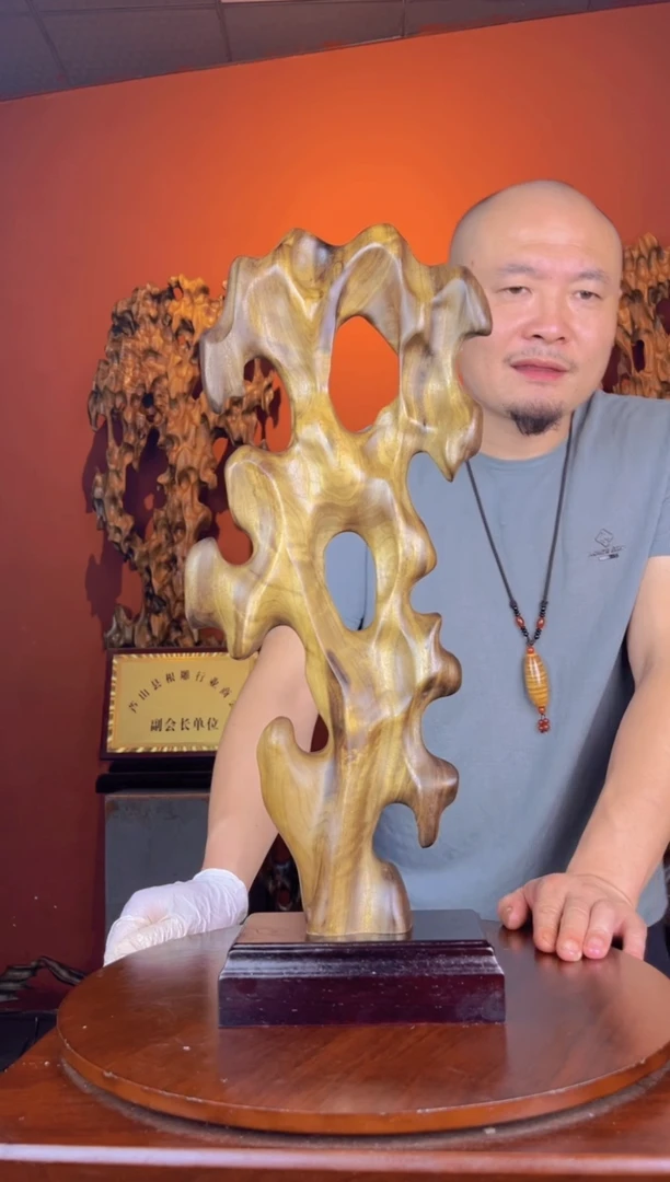 金丝楠鸿*226金丝楠自然随行摆件