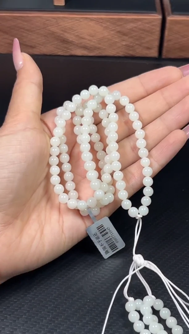 和田玉未镶嵌项链且末微色差米达卡6长链