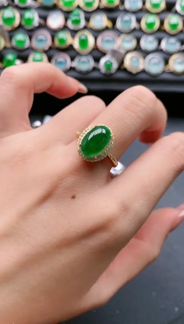 【闪购商品】翡翠戒指银S925镶嵌111111111