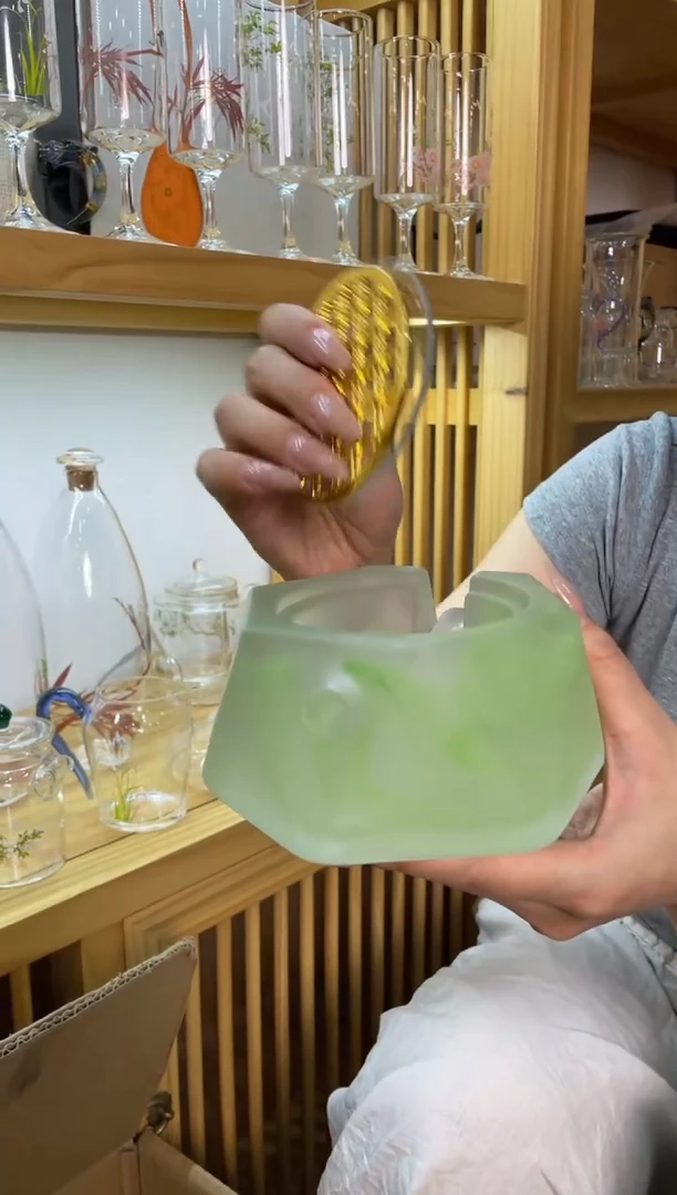 琉璃温茶器绿色磨砂