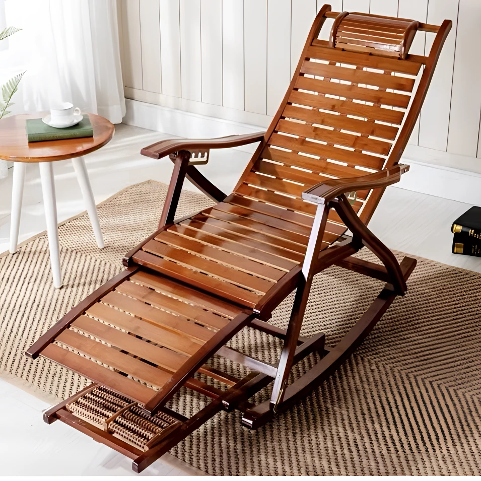 摇椅躺椅折叠午休摇摇椅靠背椅可坐可躺老人椅休闲可睡凉椅午睡椅