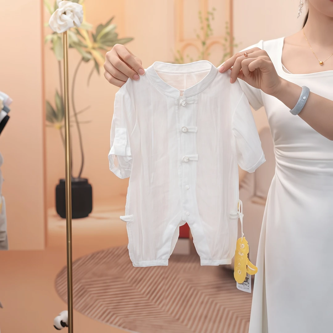 G贝嘉乐【高定版】夏季新款单层爬服短袖连体衣哈衣