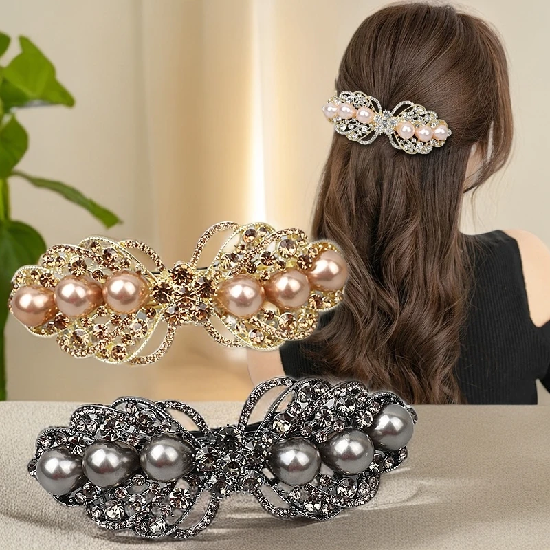 高级感少女风休闲风女一字夹发夹头饰成人钻发夹夹子