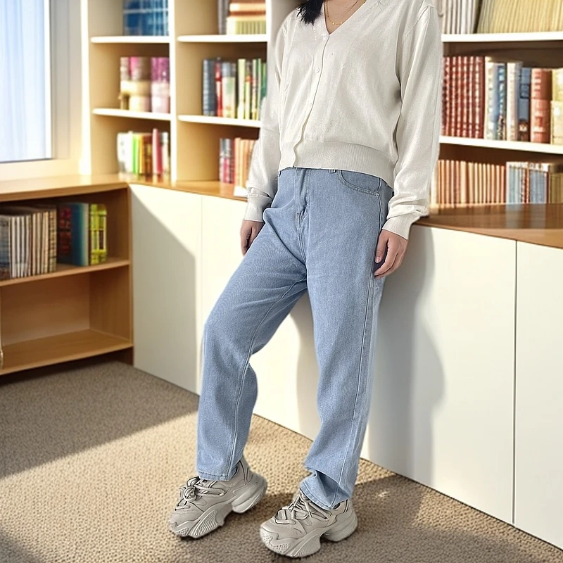 女士时尚2025潮流百搭九分牛仔裤