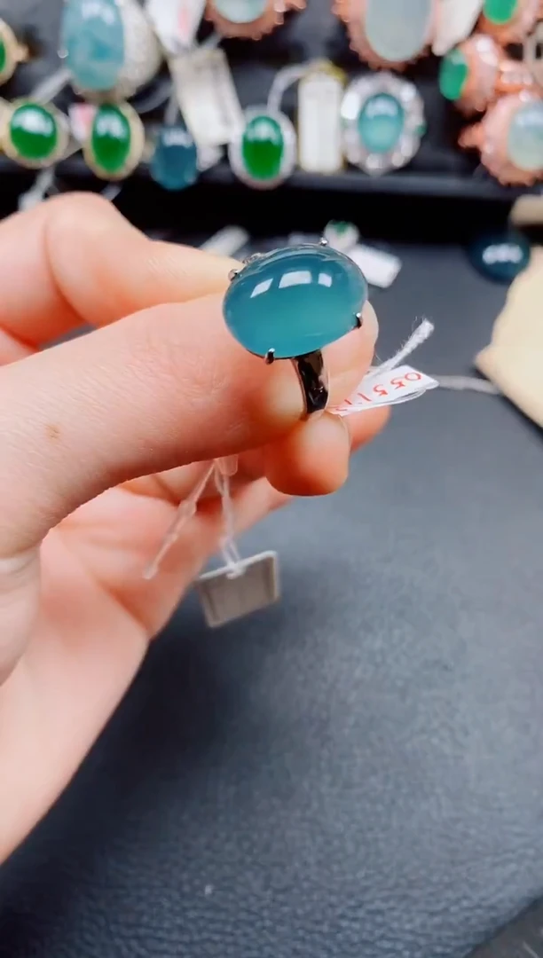 银S925镶嵌戒指翡翠翡翠
