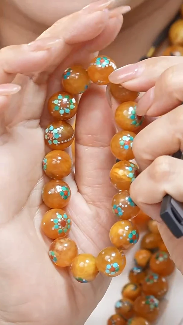 蜜蜡颈饰未镶嵌8640天然蜜蜡珠宝奇石全部保真