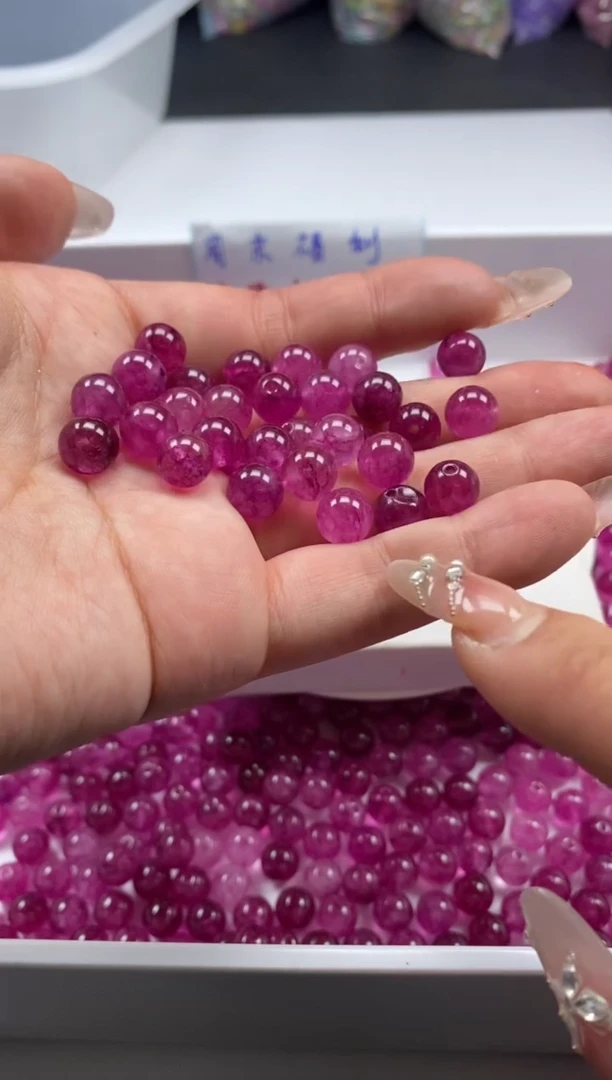 未镶嵌颈饰碧玺w1650卢比来粉碧玺8mm*25颗