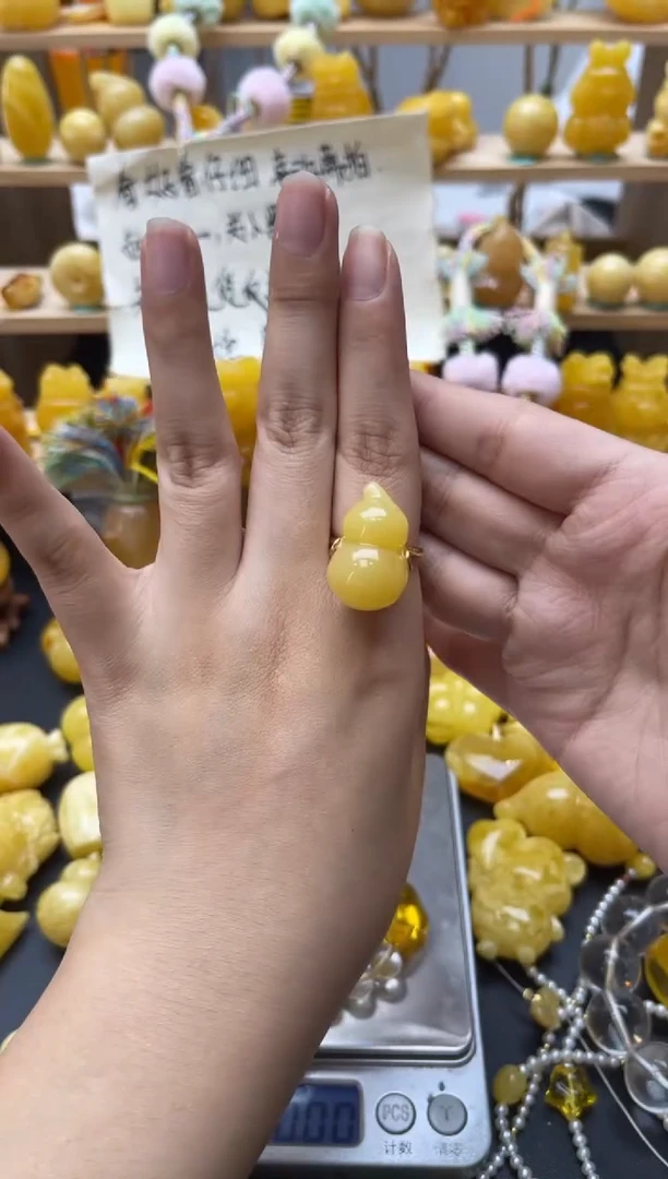 琥珀银S925镶嵌珠宝奇石074琥珀蜜蜡微瑕