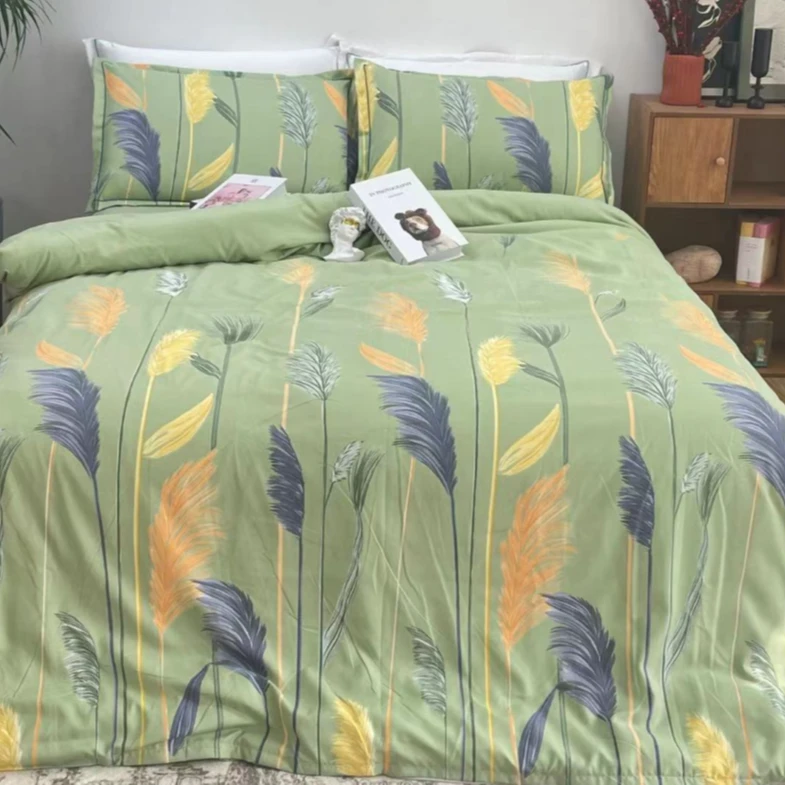 2025加厚细纹轻奢四件套风信子绿