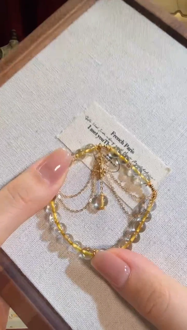 【闪购商品】发晶手链银S925镶嵌高品金发晶