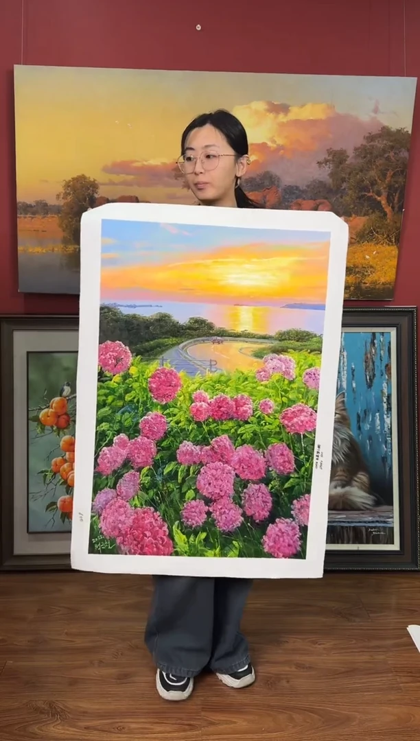 油画【18号】约90*60cm丨朝鲜原创纯手绘孤品油画丨顺丰包邮