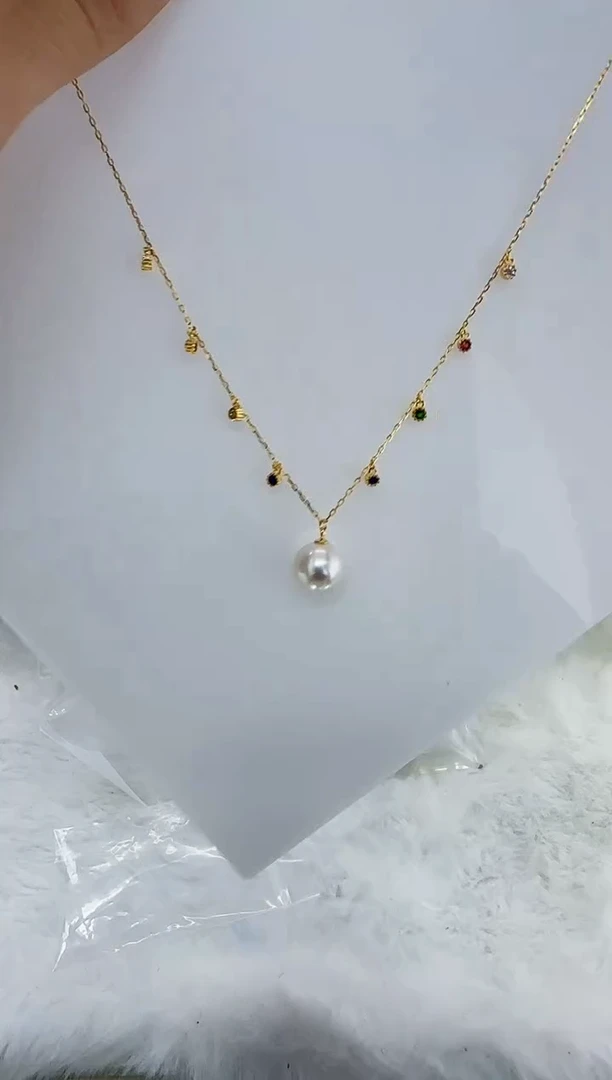 银S925镶嵌淡水珍珠DA珍珠吊坠11 y534