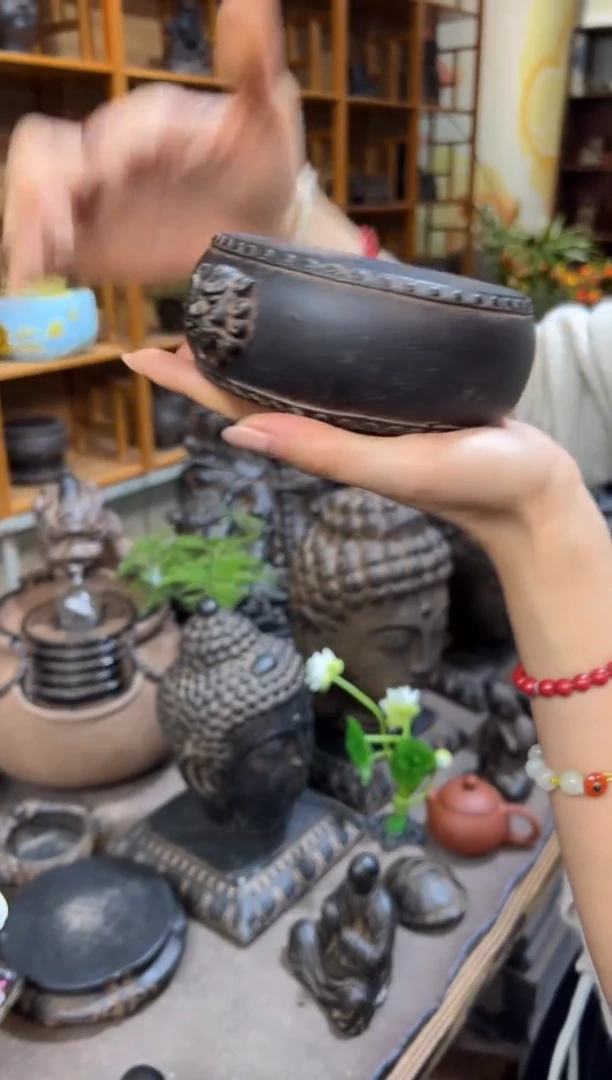 陶土双面兽头鼓（微瑕）