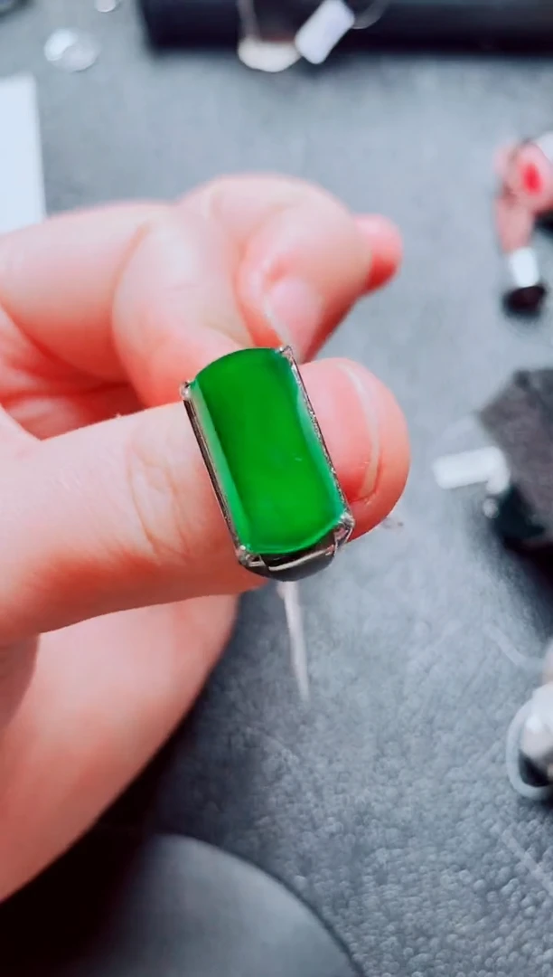 银S925镶嵌戒指翡翠111