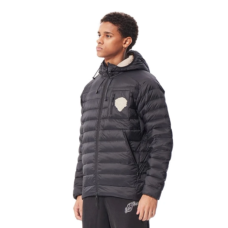 Ed Hardy埃德哈迪美式虎头保暖白鸭绒排骨羽绒服拉链外套E1QTM303