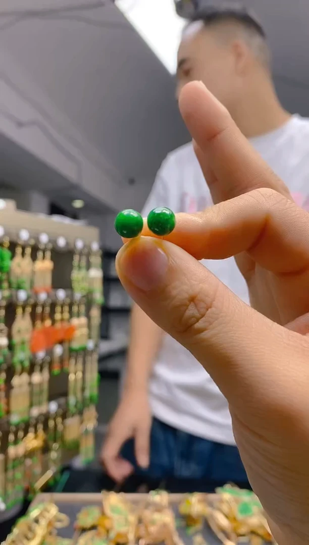 【闪购商品】翡翠耳饰合金066翡翠耳钉