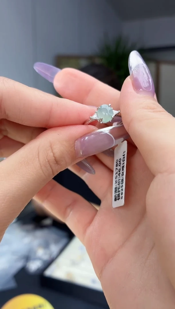 银S925镶嵌戒指翡翠11111111