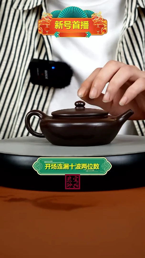 茶壶紫砂紫袍金砂扁晨170CC