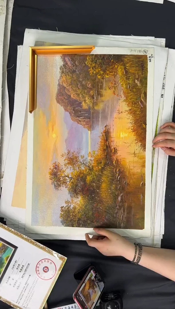 油画【原创·保真·带证书】朝鲜画家纯手绘油画--顺丰包邮--