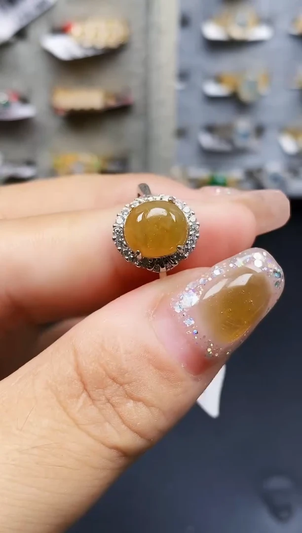 银S925镶嵌戒指翡翠1010