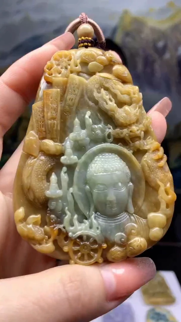 【闪购商品】定制翡翠未镶嵌1064ry-毛货挂件69