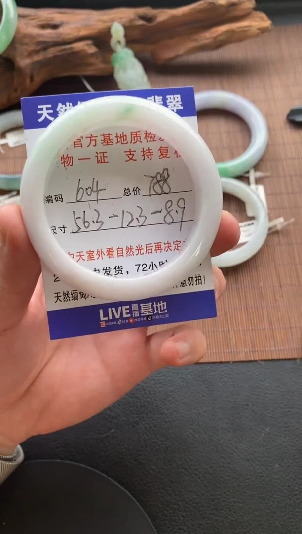 未镶嵌手镯翡翠圈口56.3编号604