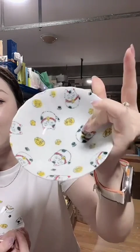 瓷片全新高端瓷器千两猫14cm钵两只