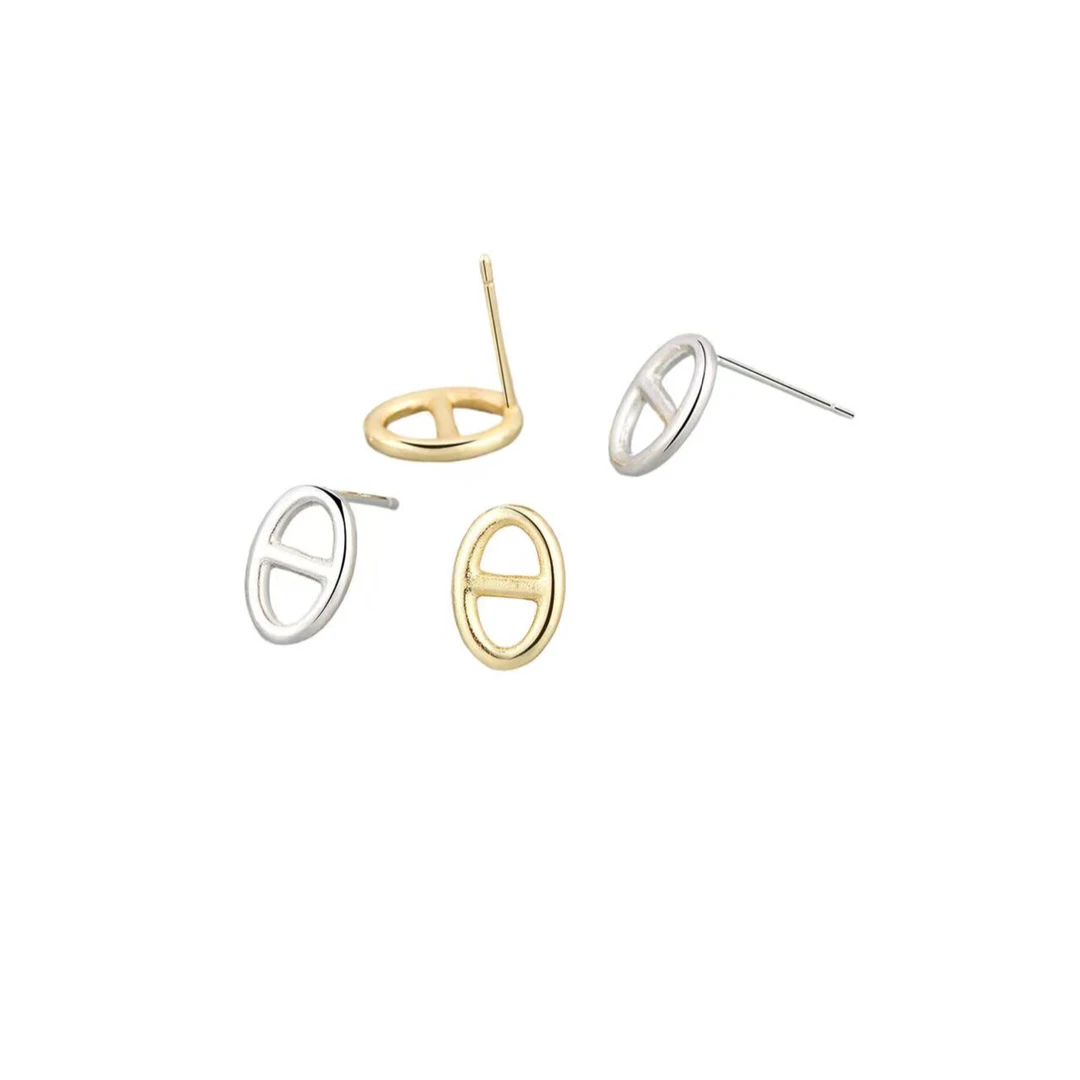 铜合金耳饰 时尚百搭小众字母耳钉