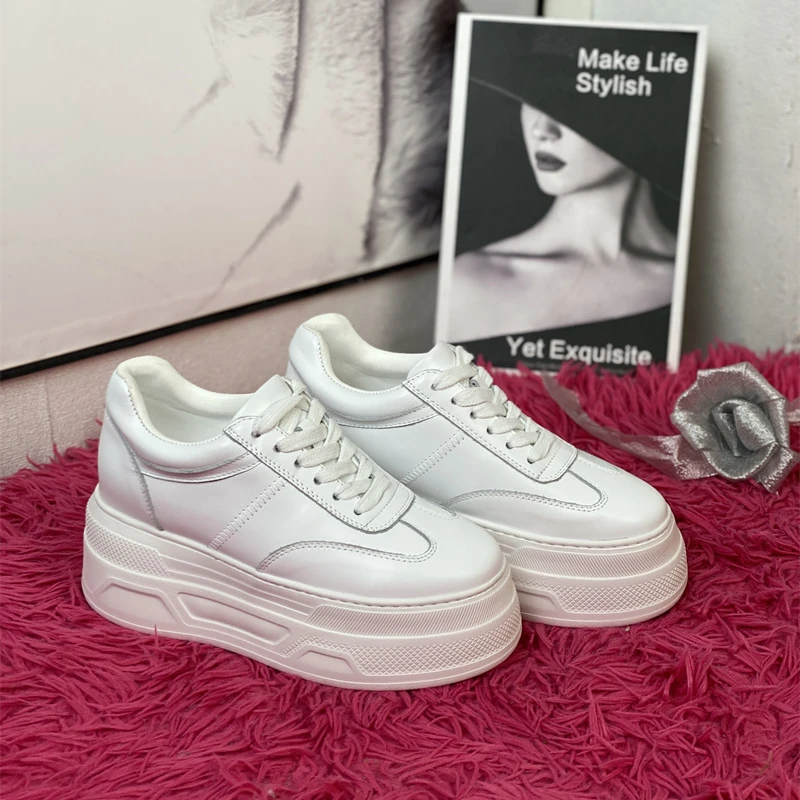 欧洲站2025年新款小个子内增高厚底休闲运动爆款轻奢女全真皮百搭