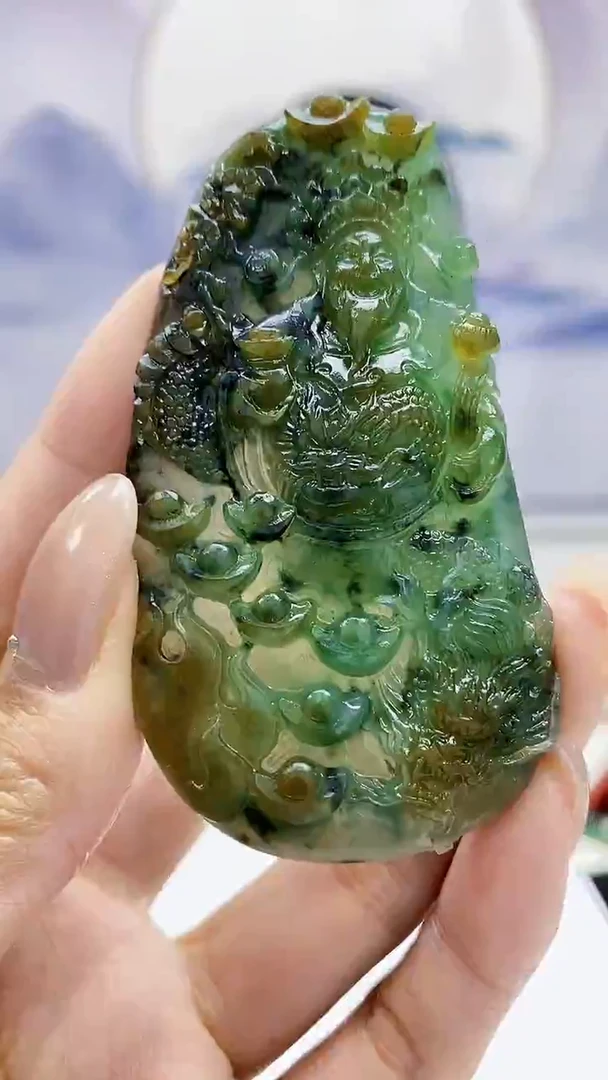 定制翡翠未镶嵌0405MM-毛货挂件67