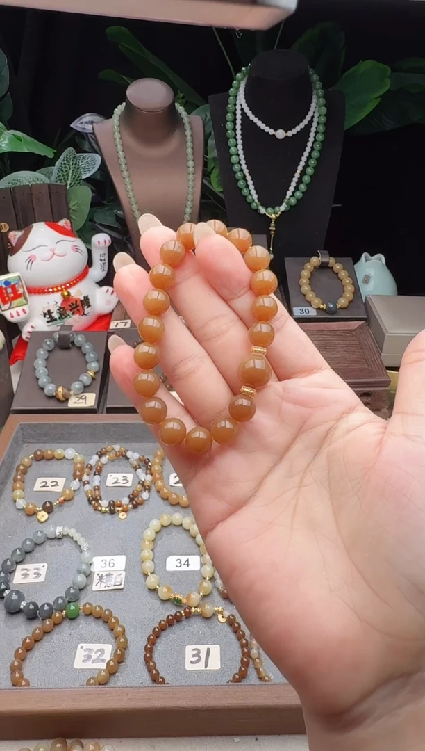 未镶嵌手链和田玉精品10m左右新疆且末糖玉手串