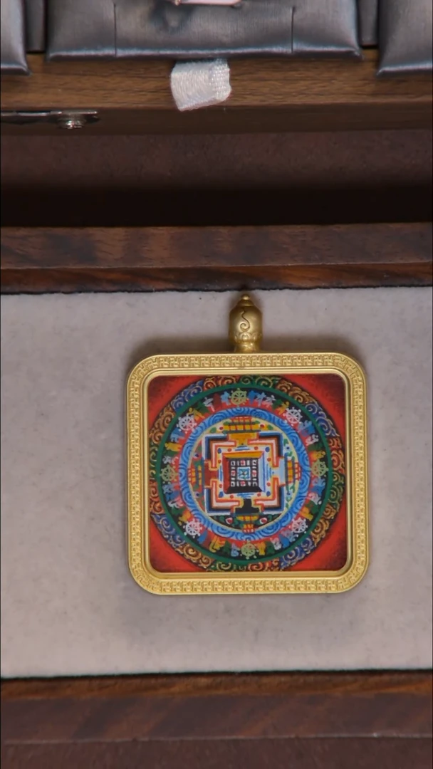 吊坠双面坛城手绘唐卡双十一福利